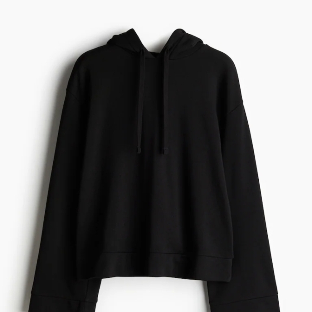 H&M Women's Cropped Oversized Wide Sleeve Hoodie
